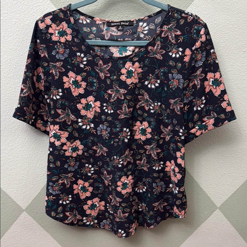 Sweet Rain Blue and Pink Blouse